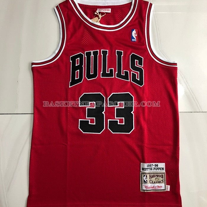 Maillot Chicago Bulls Scottie Pippen NO 33 Mitchell & Ness 1997-98 Rouge